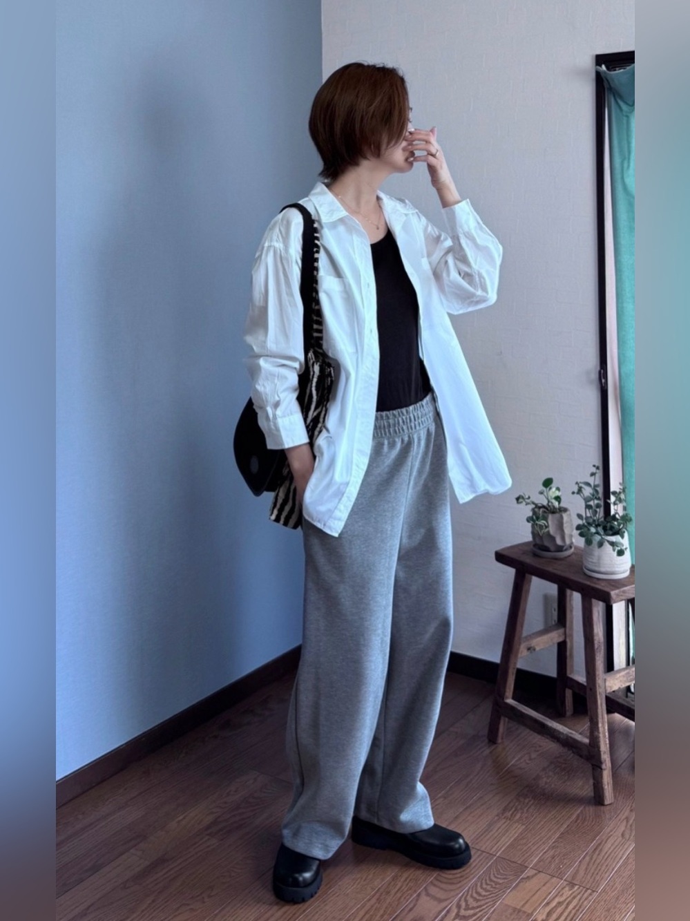 Uniqlo oversized double pocket white button up cotton shirt XS - Picture 14 of 14